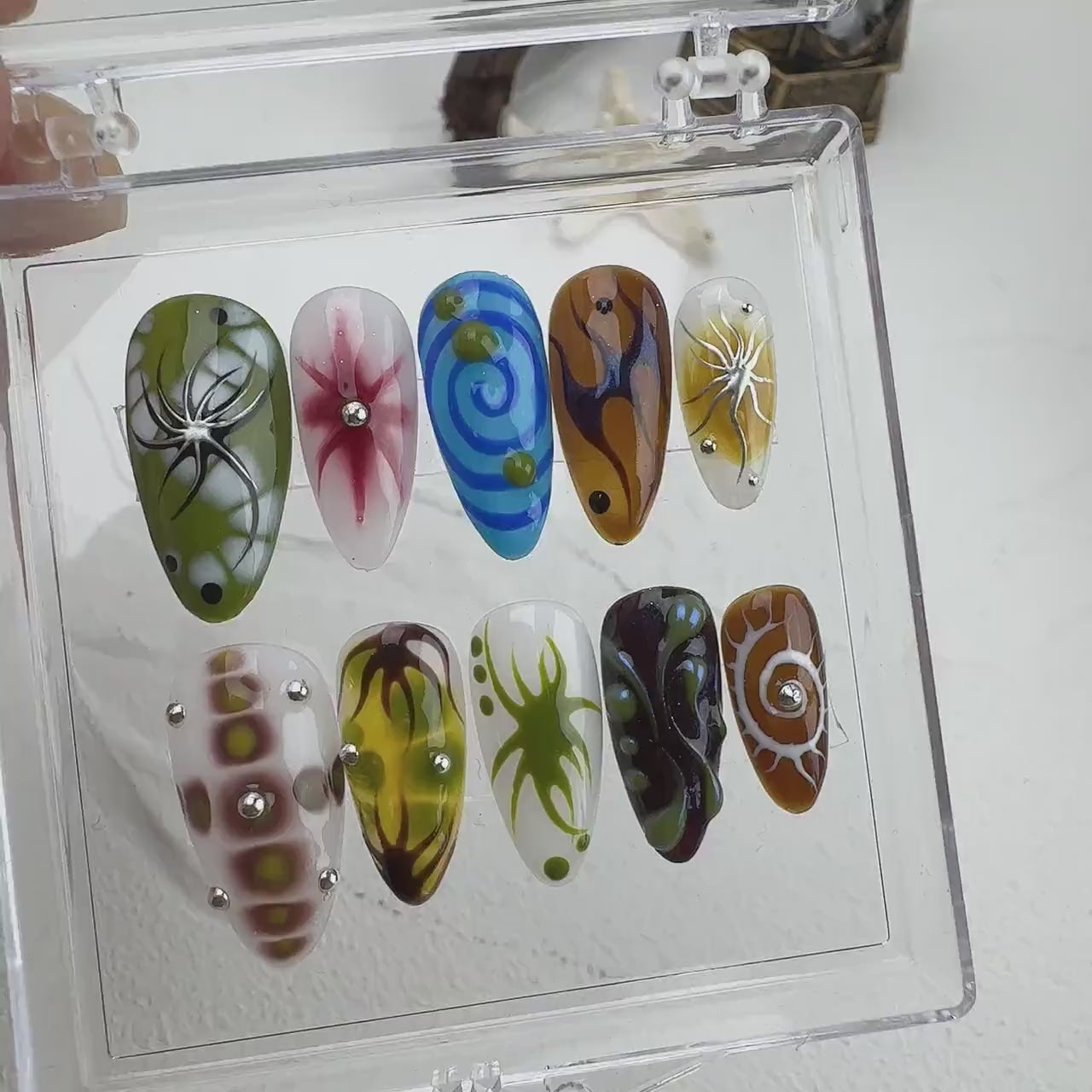 Flower Summer Style Handmade Press on nails - Summer Nails