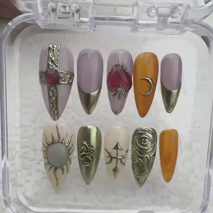 Tropical Style 2 Handmade Press on nails - Summer Nails