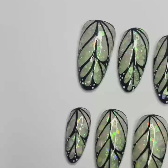 Butterfly Wings Handmade Press on nails - Summer Nails