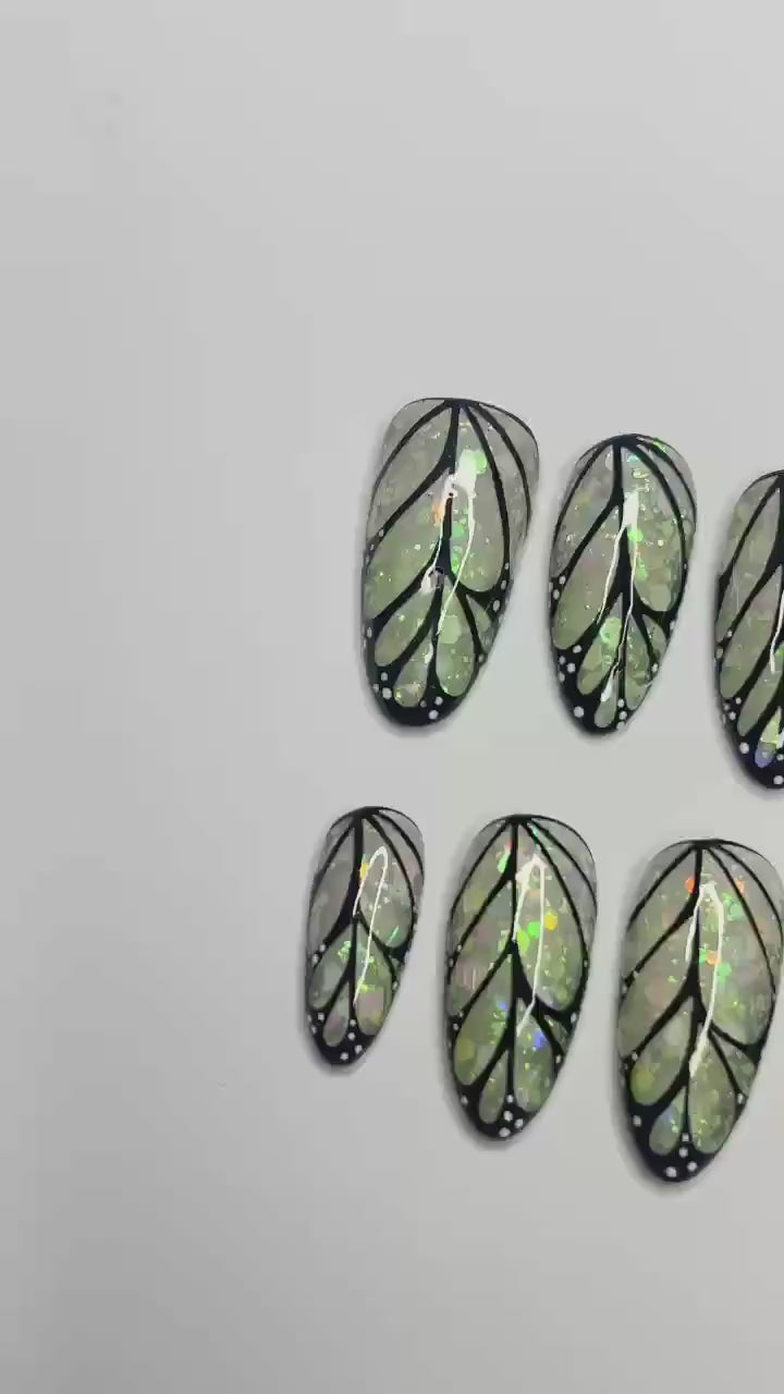 Butterfly Wings Handmade Press on nails - Summer Nails