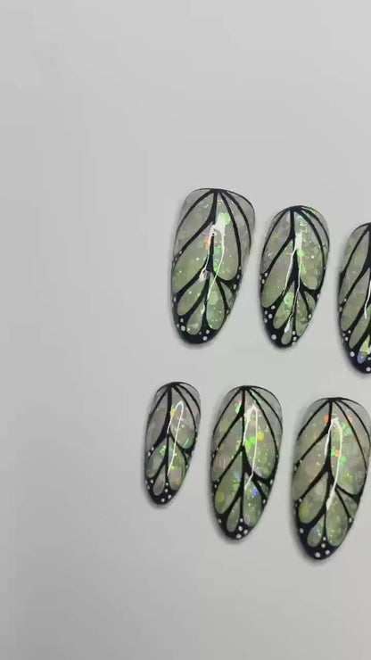 Butterfly Wings Handmade Press on nails - Summer Nails