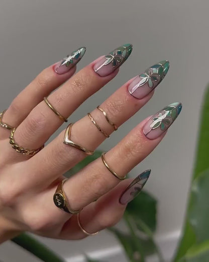 Stained Glass Handmade Press on nails