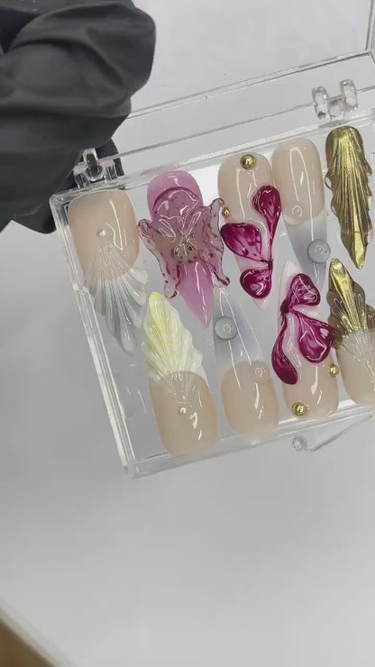 3D Flower Press on nails