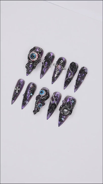 Octopus Eyes Press on nails