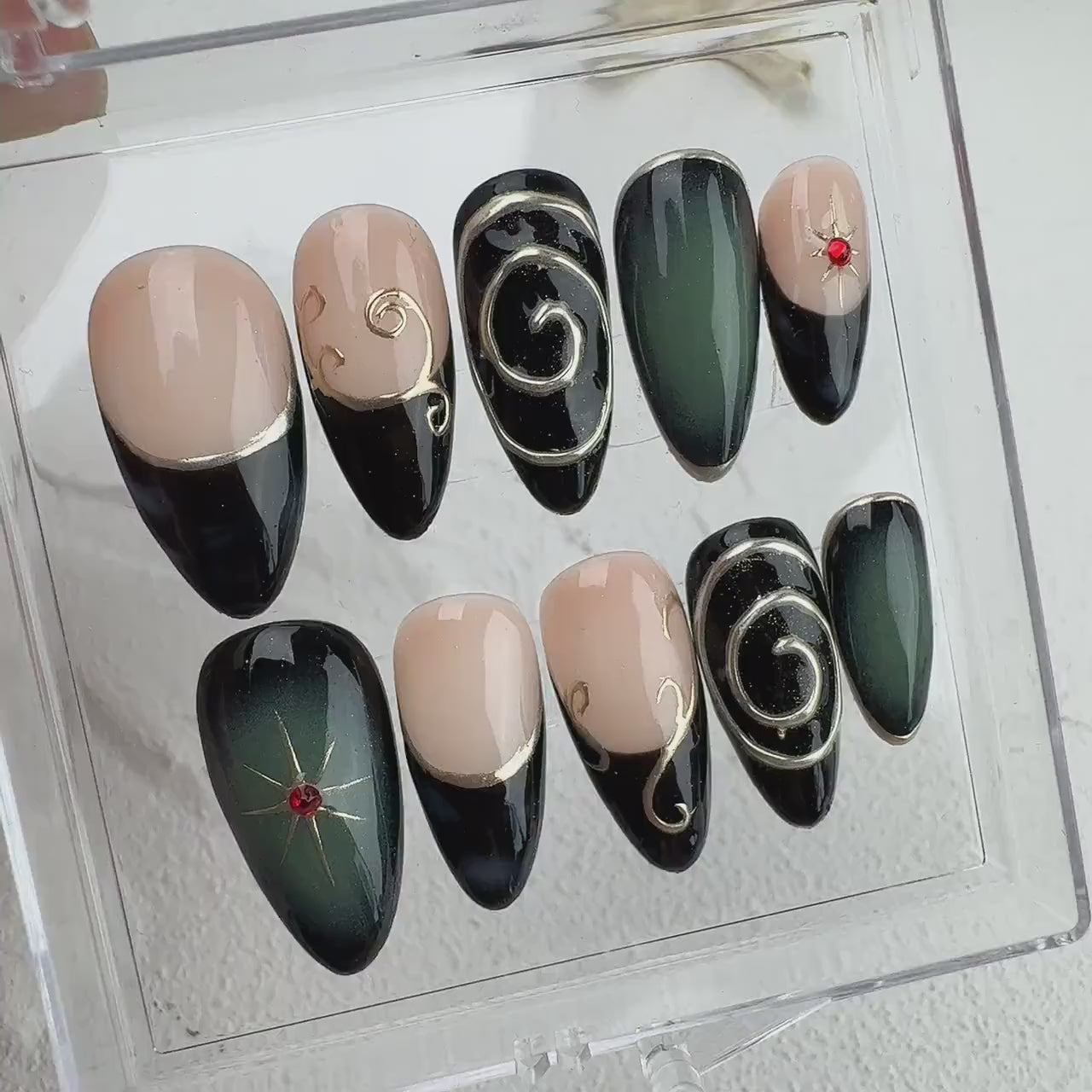 Tropical style 10 Handmade Press on nails