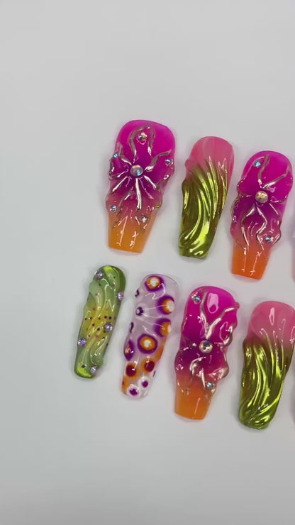 Colorful FairyCore Gothic Press on nails