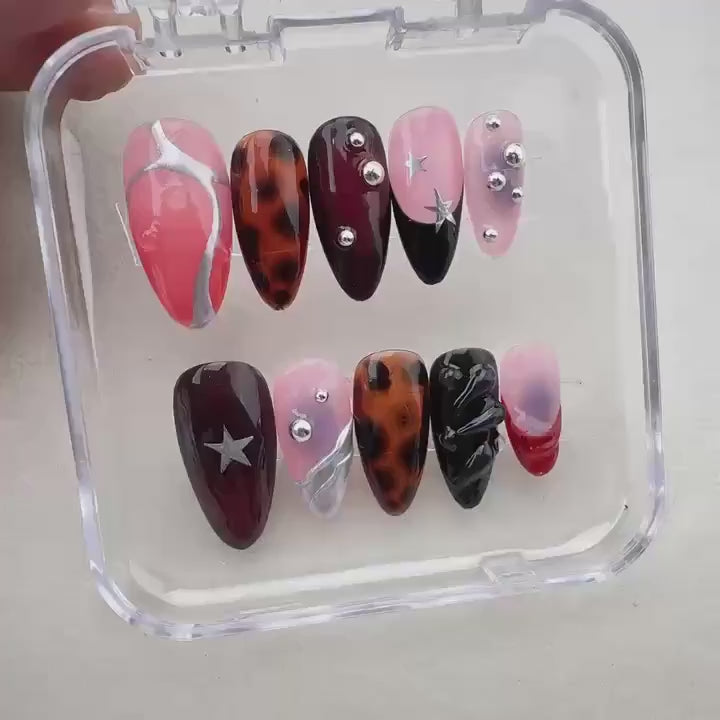 Star Summer Handmade Press on nails