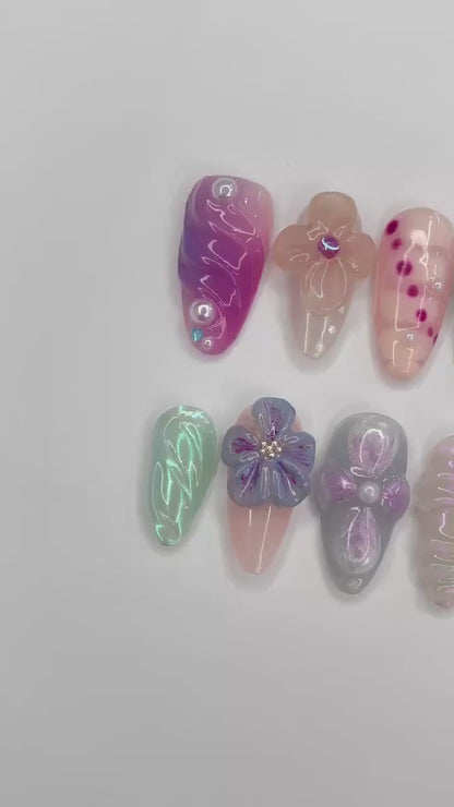 Dream Flower Garden Press on nails