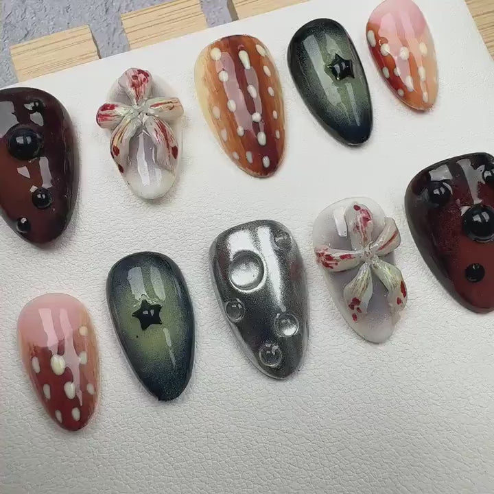 Flower Style Handmade Press on nails - Summer Nails