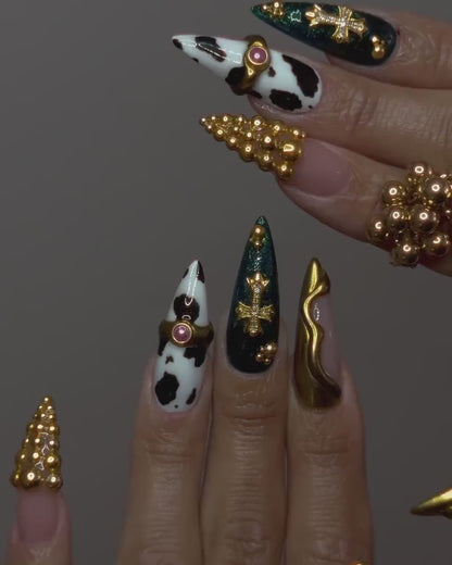 Cow Gothic Handmade Press on nails