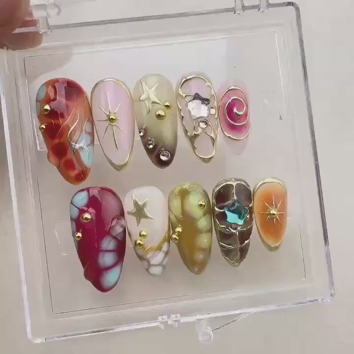 Tropical Handmade Press on nails - Summer Nails